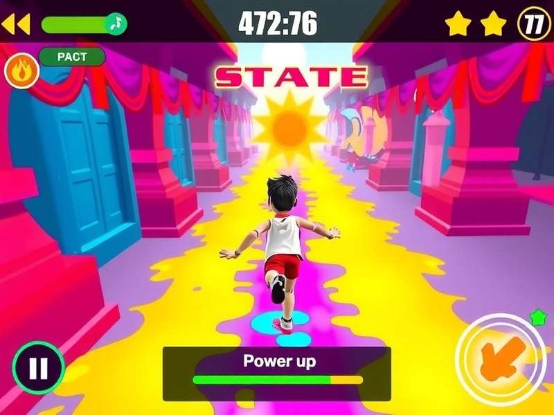 Color Run Adventure gameplay screenshot showing vibrant colors and character