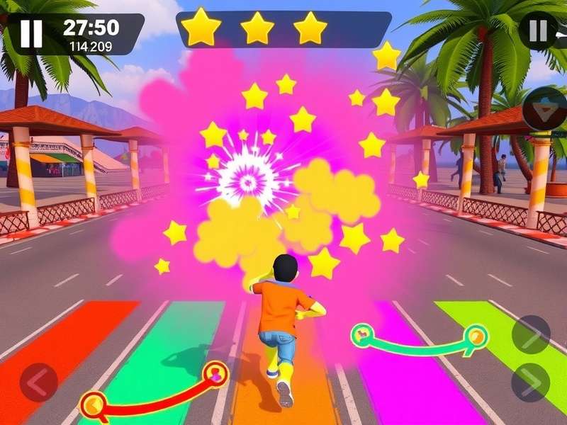 Color Run Adventure power-ups and boosters display